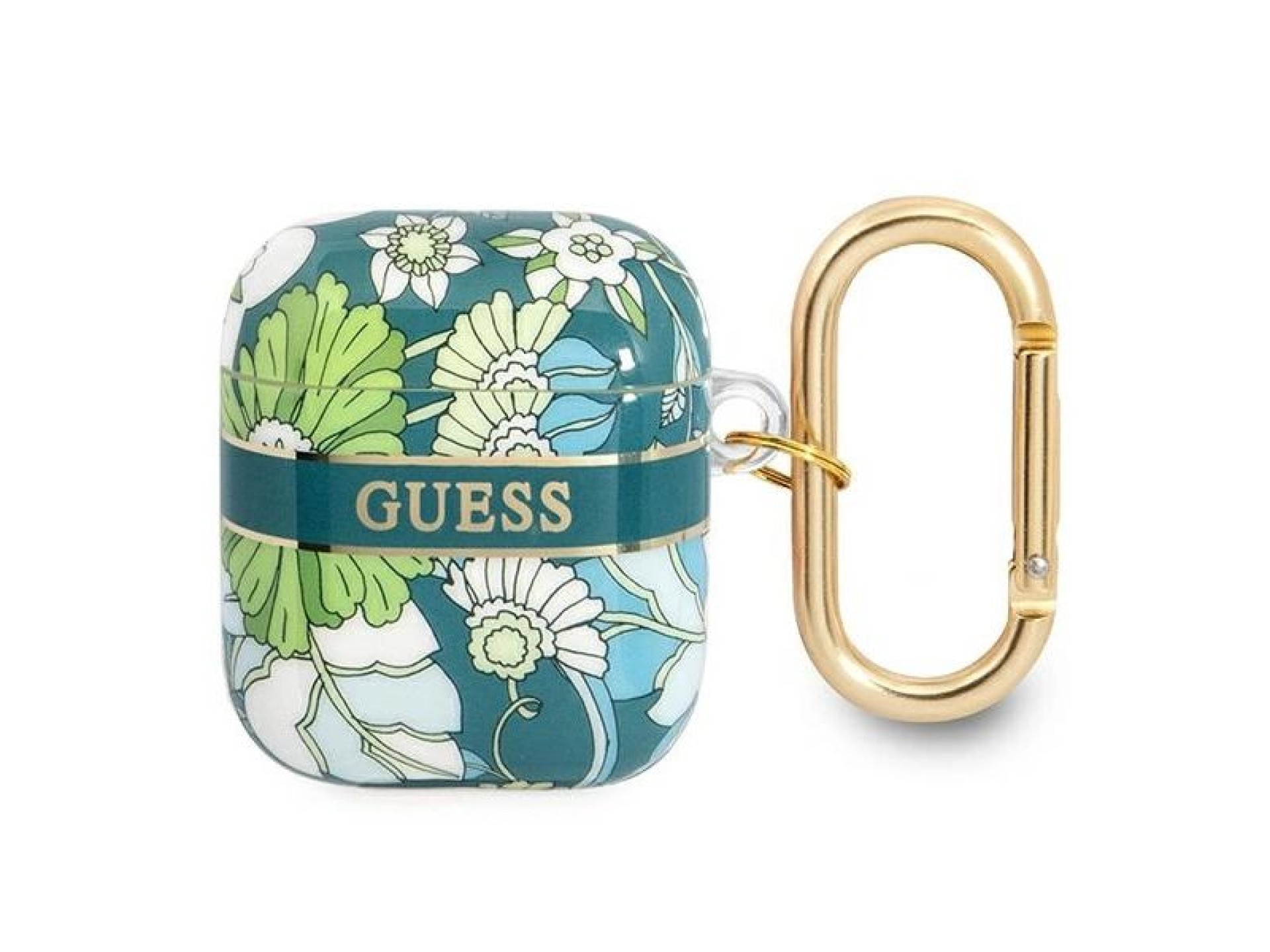 Guess GUA2HHFLN AirPods cover green/green Flower Strap Collection
