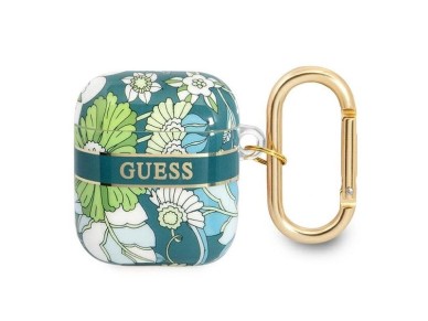 Capa para AirPods Guess GUA2HHFLN, verde/verde, coleção Flower Strap Capa para AirPods Guess GUA2HHFLN, verde/verde, coleção Flower Strap