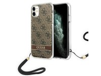 Guess GUOHCN61H4STW iPhone 11 brown/brown hardcase 4G Print Strap