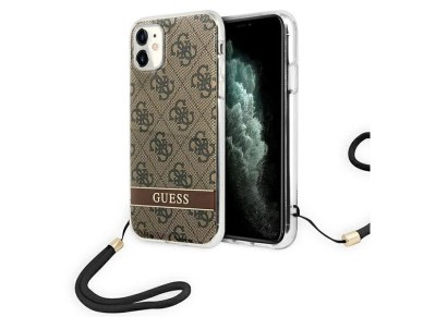 Guess GUOHCN61H4STW iPhone 11 brown/brown hardcase 4G Print Strap Guess GUOHCN61H4STW iPhone 11 brown/brown hardcase 4G Print Strap