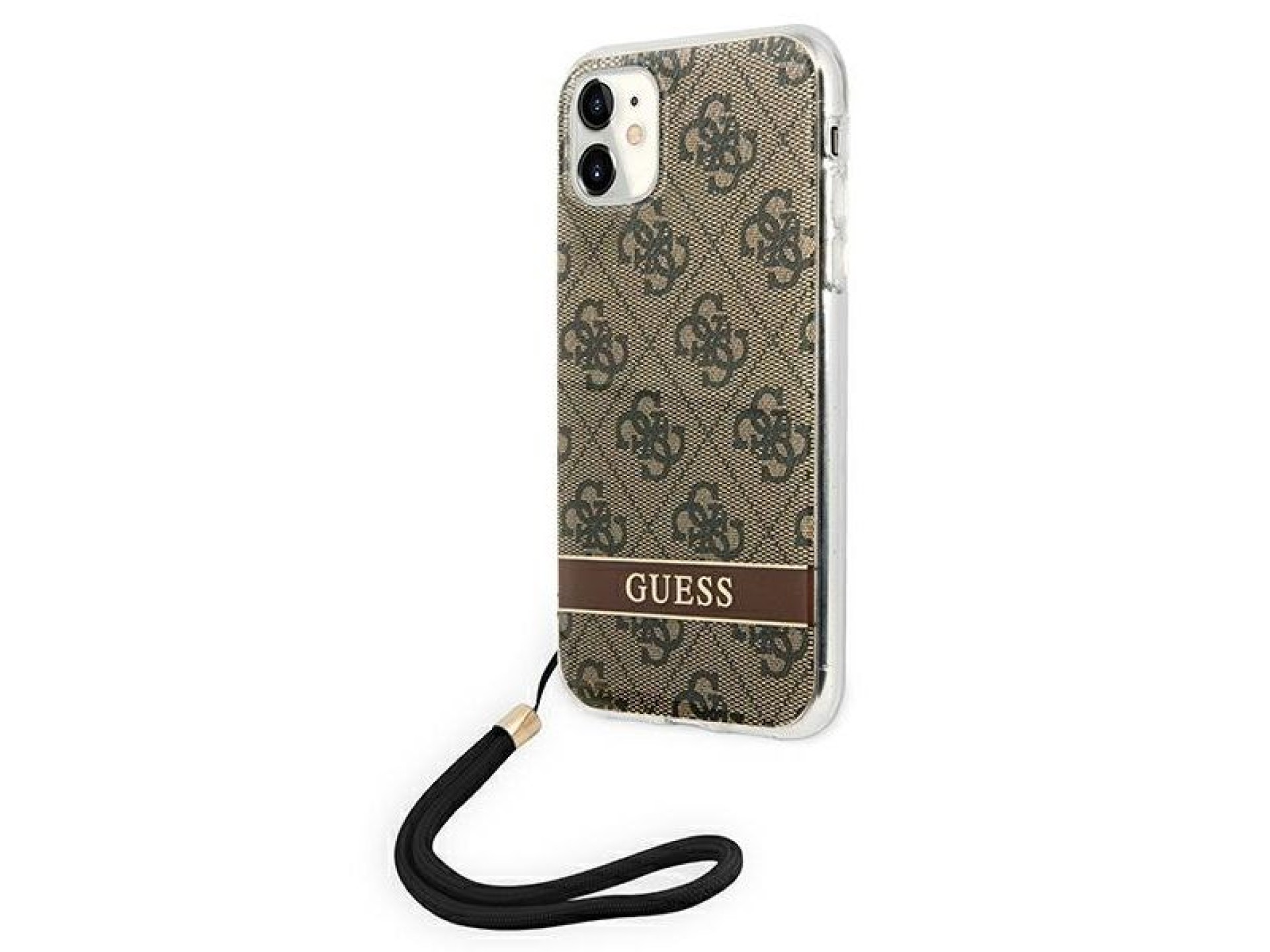 Guess GUOHCN61H4STW iPhone 11 brown/brown hardcase 4G Print Strap