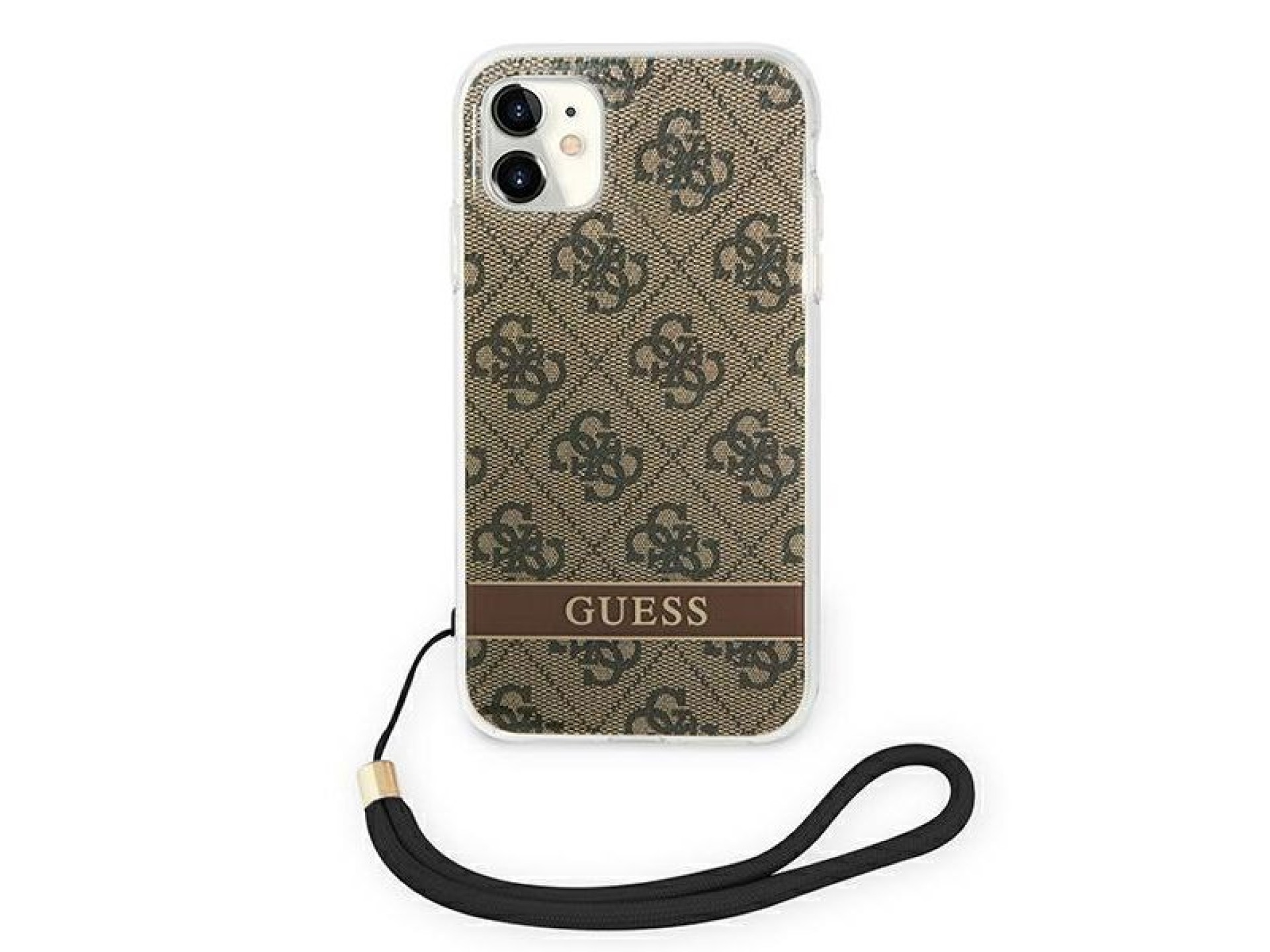 Guess GUOHCN61H4STW iPhone 11 brown/brown hardcase 4G Print Strap