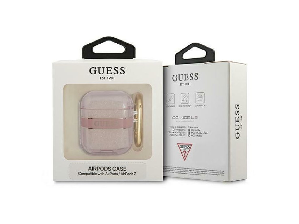Guess GUA2HHTSP AirPods cover pink/pink Strap Collection
