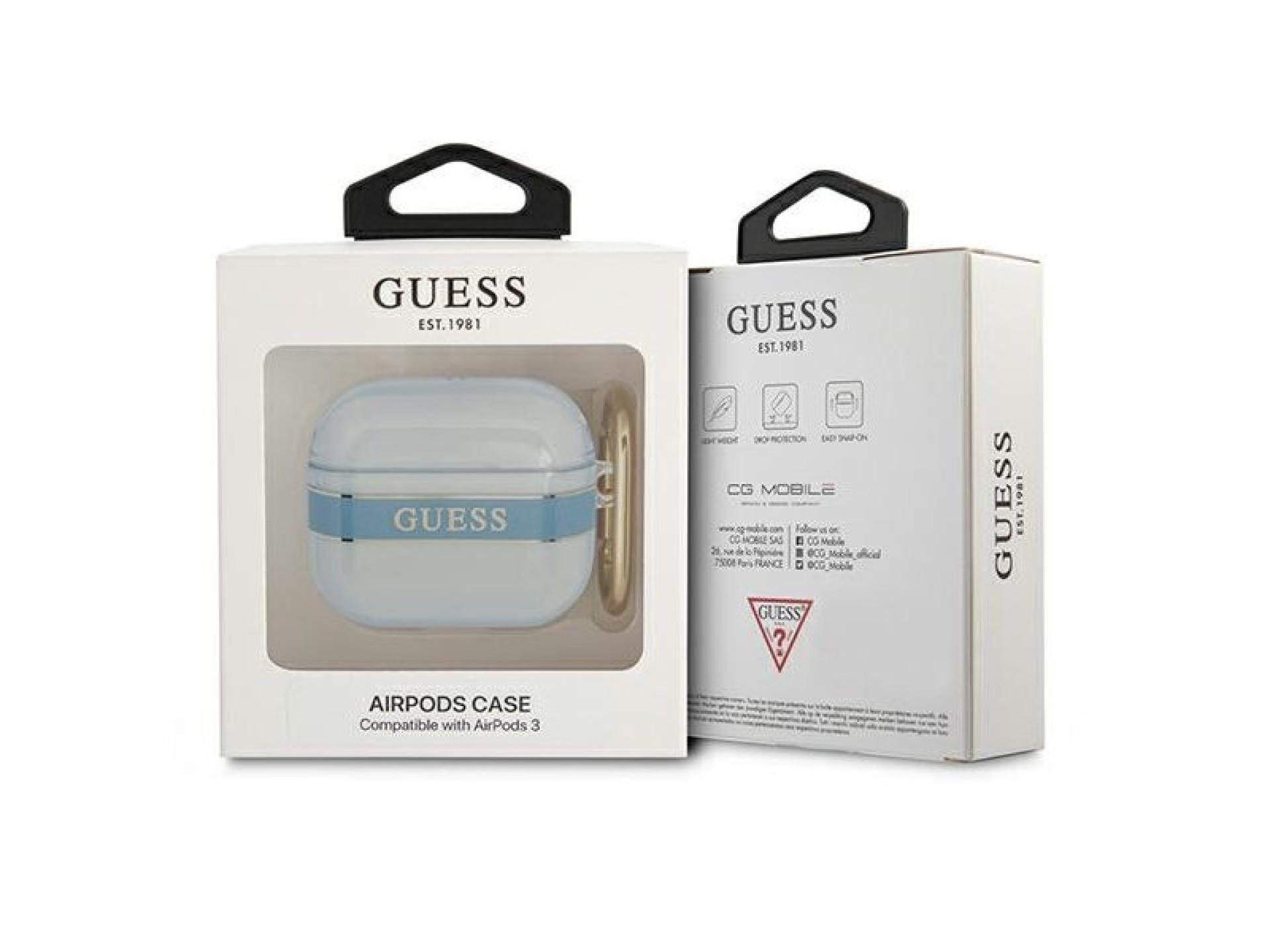 Colección de fundas y correas azules para AirPods 3 de Guess GUA3HHTSB