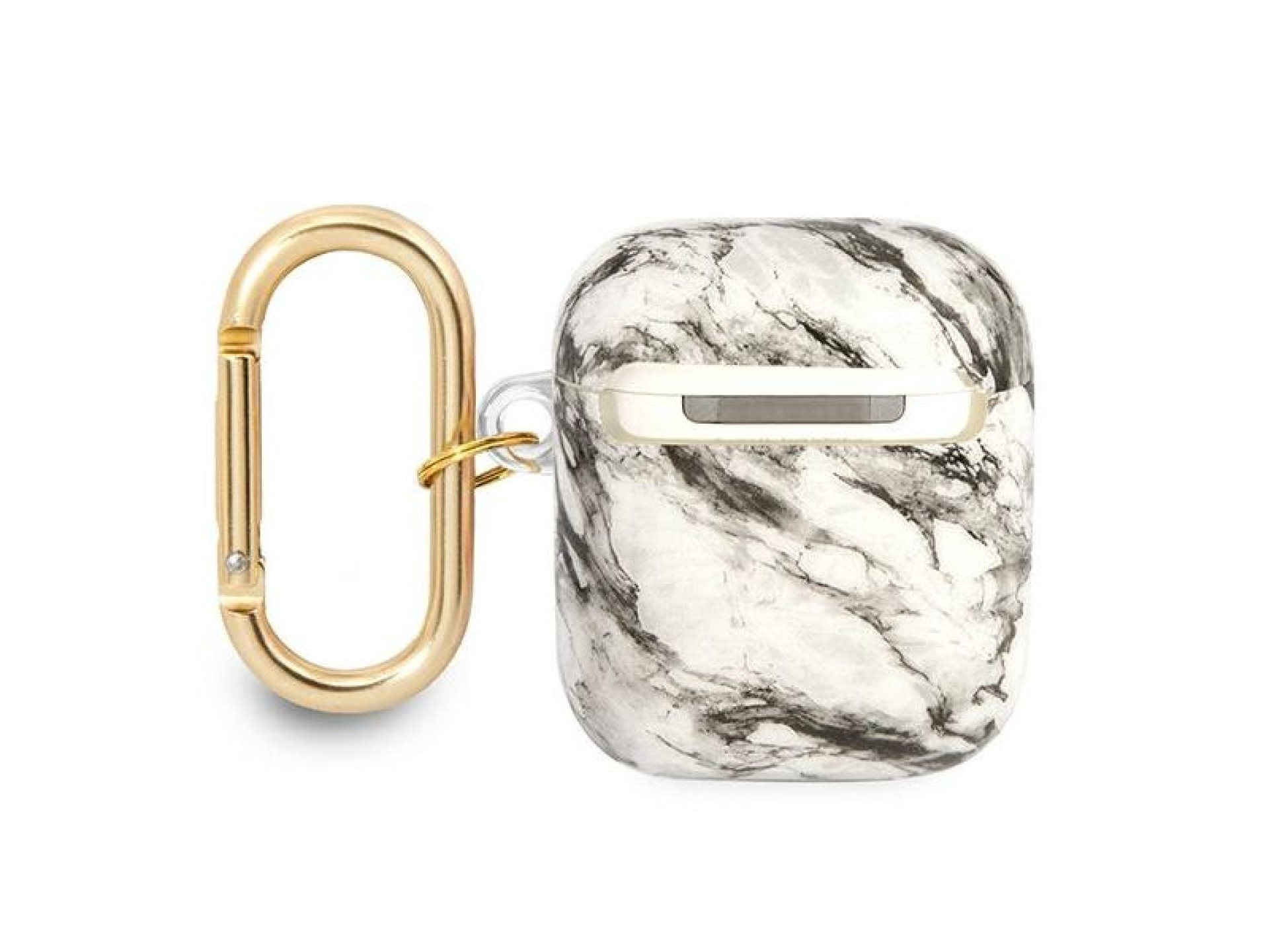 Capa para AirPods Guess GUA2HCHMAG, coleção com alça de mármore cinza/cinza