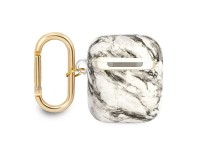 Capa para AirPods Guess GUA2HCHMAG, coleção com alça de mármore cinza/cinza Capa para AirPods Guess GUA2HCHMAG, coleção com alça de mármore cinza/cinza