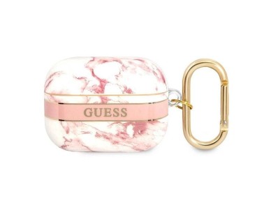 Capa para AirPods Pro Guess GUAPHCHMAP rosa/cole��o com al�a de m�rmore rosa