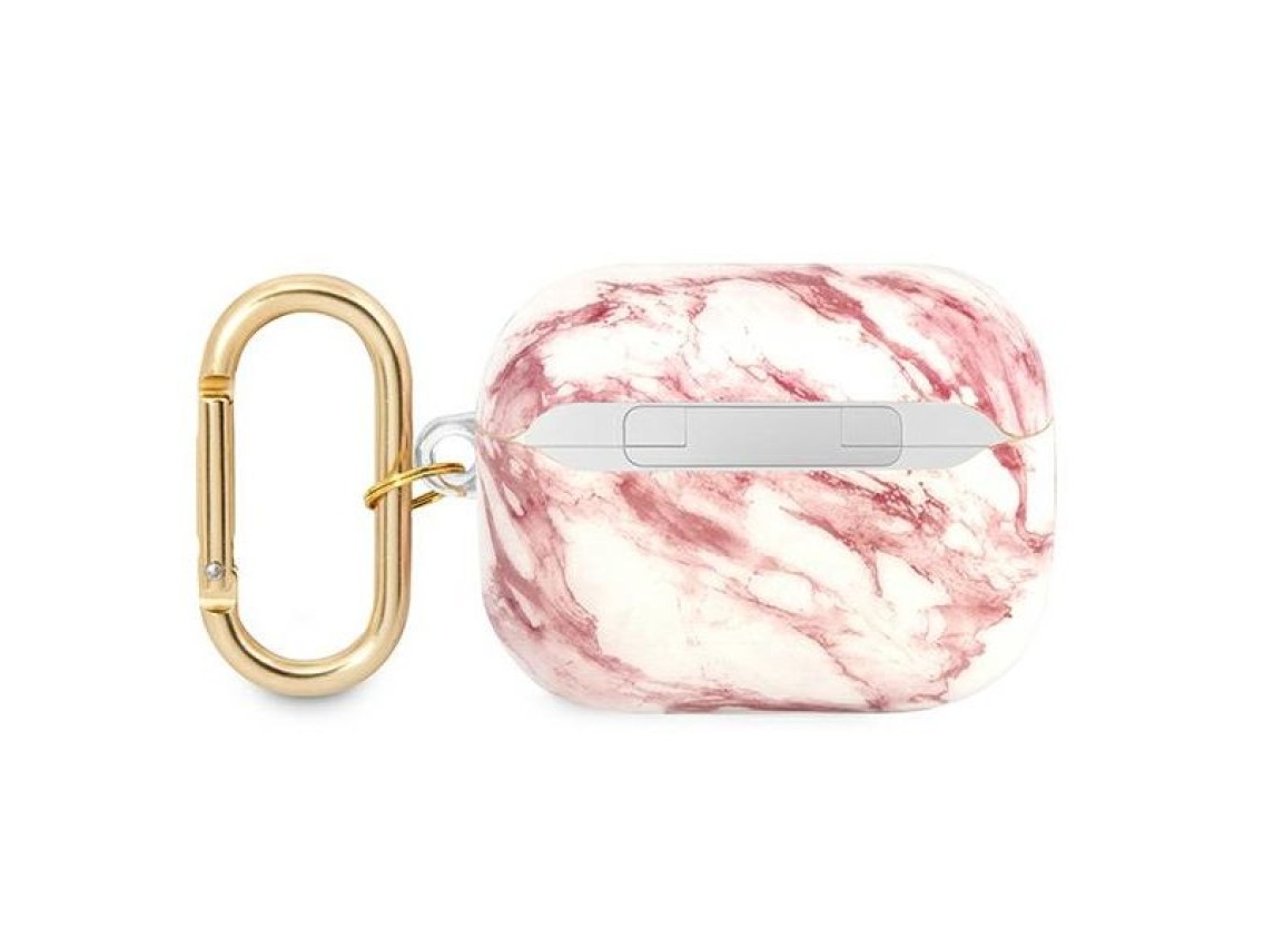 Capa para AirPods Pro Guess GUAPHCHMAP rosa/coleção com alça de mármore rosa