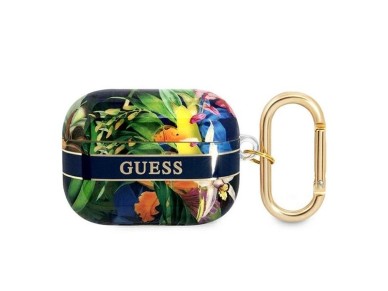 Capa Guess GUAPHHFLB para AirPods Pro, azul/azul, cole��o Flower Strap