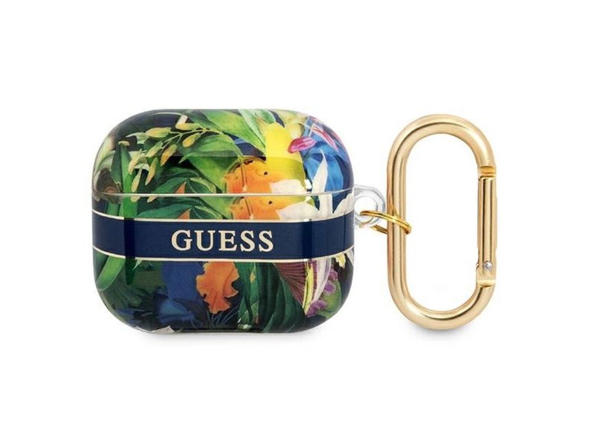 Capa para AirPods 3 Guess GUA3HHFLB azul/azul com alça floral