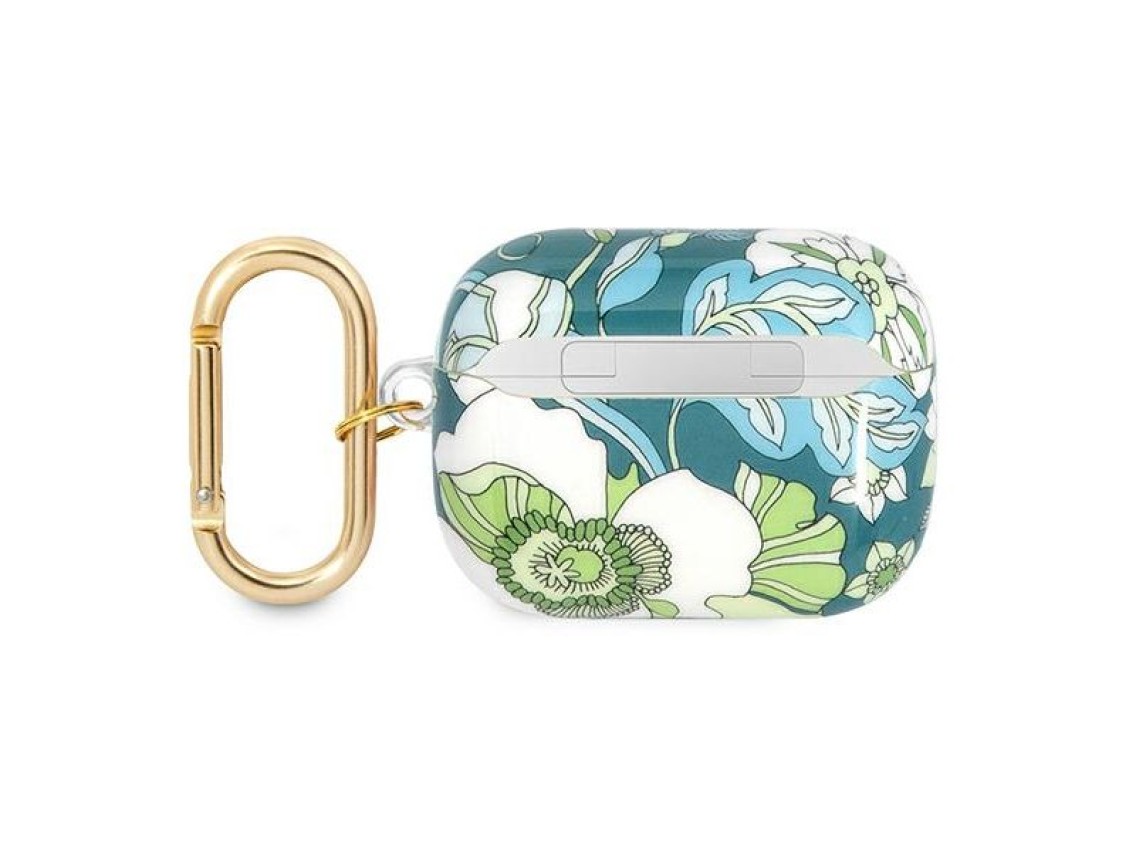 Capa Guess GUAPHHFLN para AirPods Pro, coleção com alça de flor verde/verde