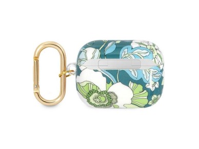 Capa Guess GUAPHHFLN para AirPods Pro, cole��o com al�a de flor verde/verde