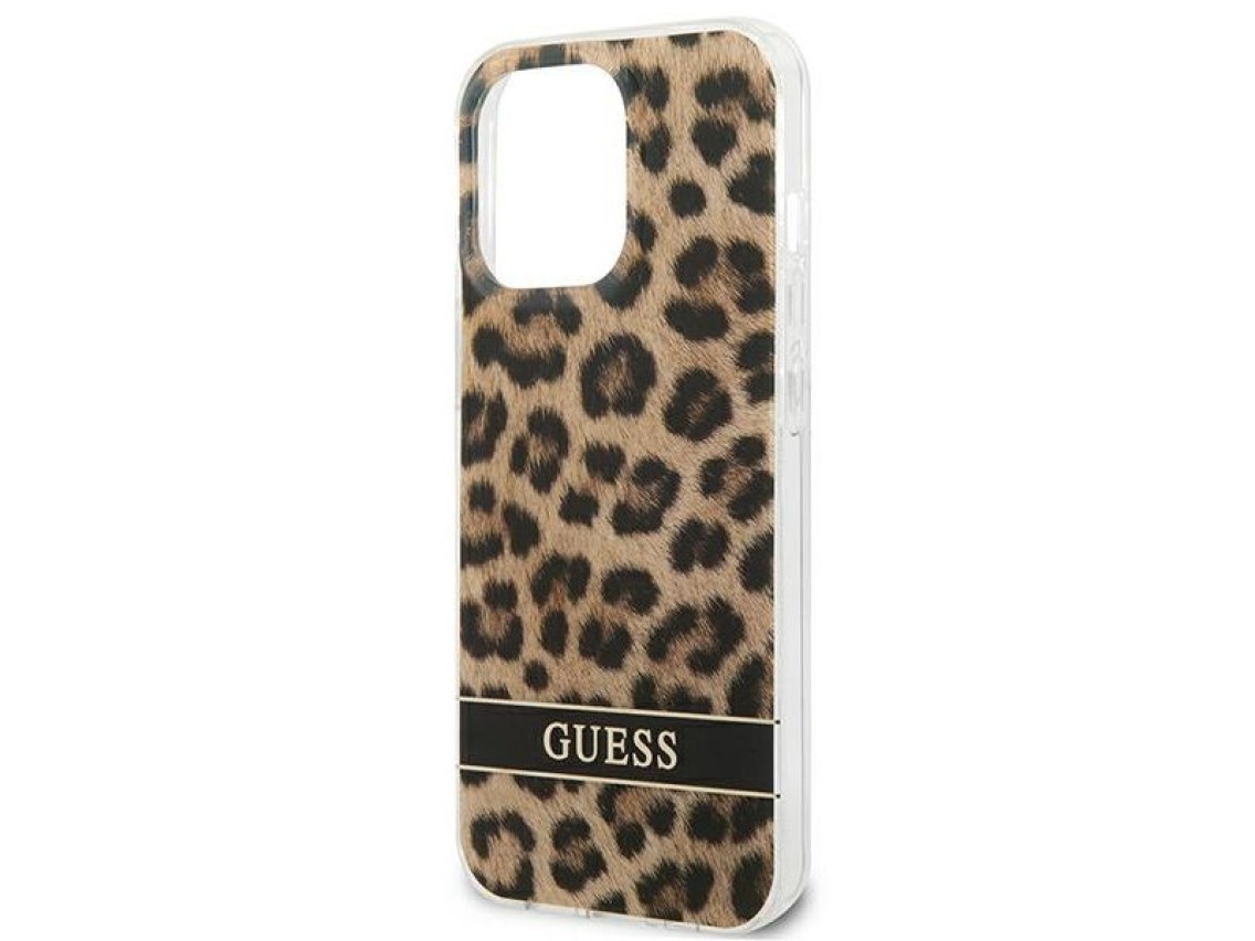 Funda rígida Guess GUHCP13LHSLEOW para iPhone 13 Pro / 13 de 6,1" color marrón/marrón con estampado