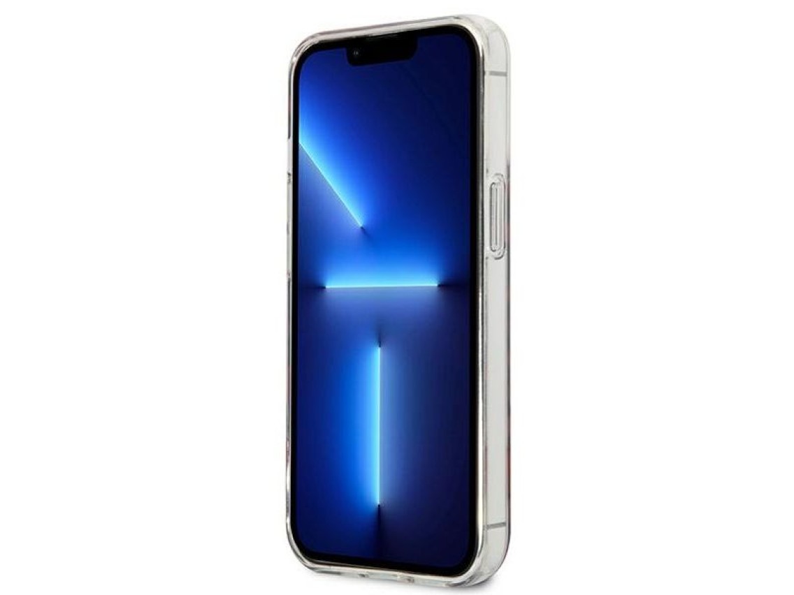 Capa rígida vermelha/vermelha com estampa de leopardo Guess GUHCP13LHSLEOR para iPhone 13 Pro / 13 d