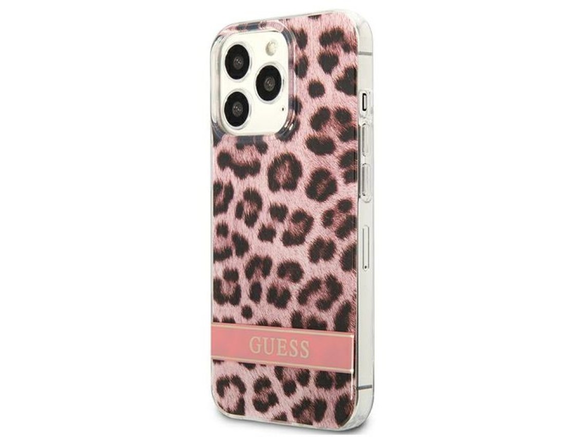 Guess GUHCP13LHSLEOP iPhone 13 Pro / 13 6.1" pink/pink hardcase Leopard