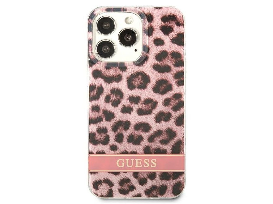 Guess GUHCP13LHSLEOP iPhone 13 Pro / 13 6.1" pink/pink hardcase Leopard
