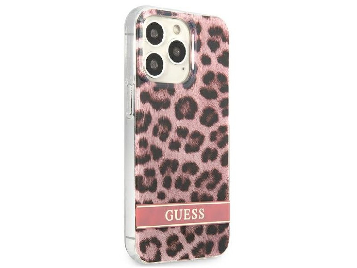 Guess GUHCP13LHSLEOP iPhone 13 Pro / 13 6.1" pink/pink hardcase Leopard