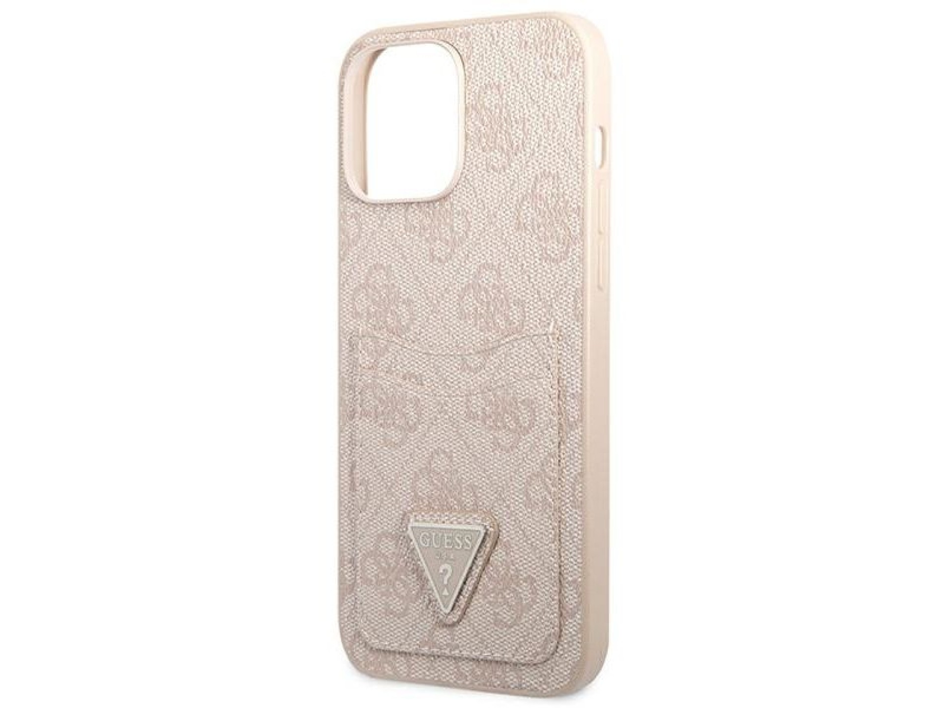 Guess 4G Triangle Logo Cardslot case for iPhone 13 Pro Max - pink