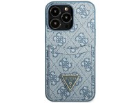 Capa Guess 4G com Logo Triangular e Compartimento para Cartões para iPhone 13 Pro / 13 - Azul Capa Guess 4G com Logo Triangular e Compartimento para Cartões para iPhone 13 Pro / 13 - Azul