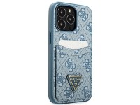 Capa Guess 4G com Logo Triangular e Compartimento para Cartões para iPhone 13 Pro / 13 - Azul Capa Guess 4G com Logo Triangular e Compartimento para Cartões para iPhone 13 Pro / 13 - Azul