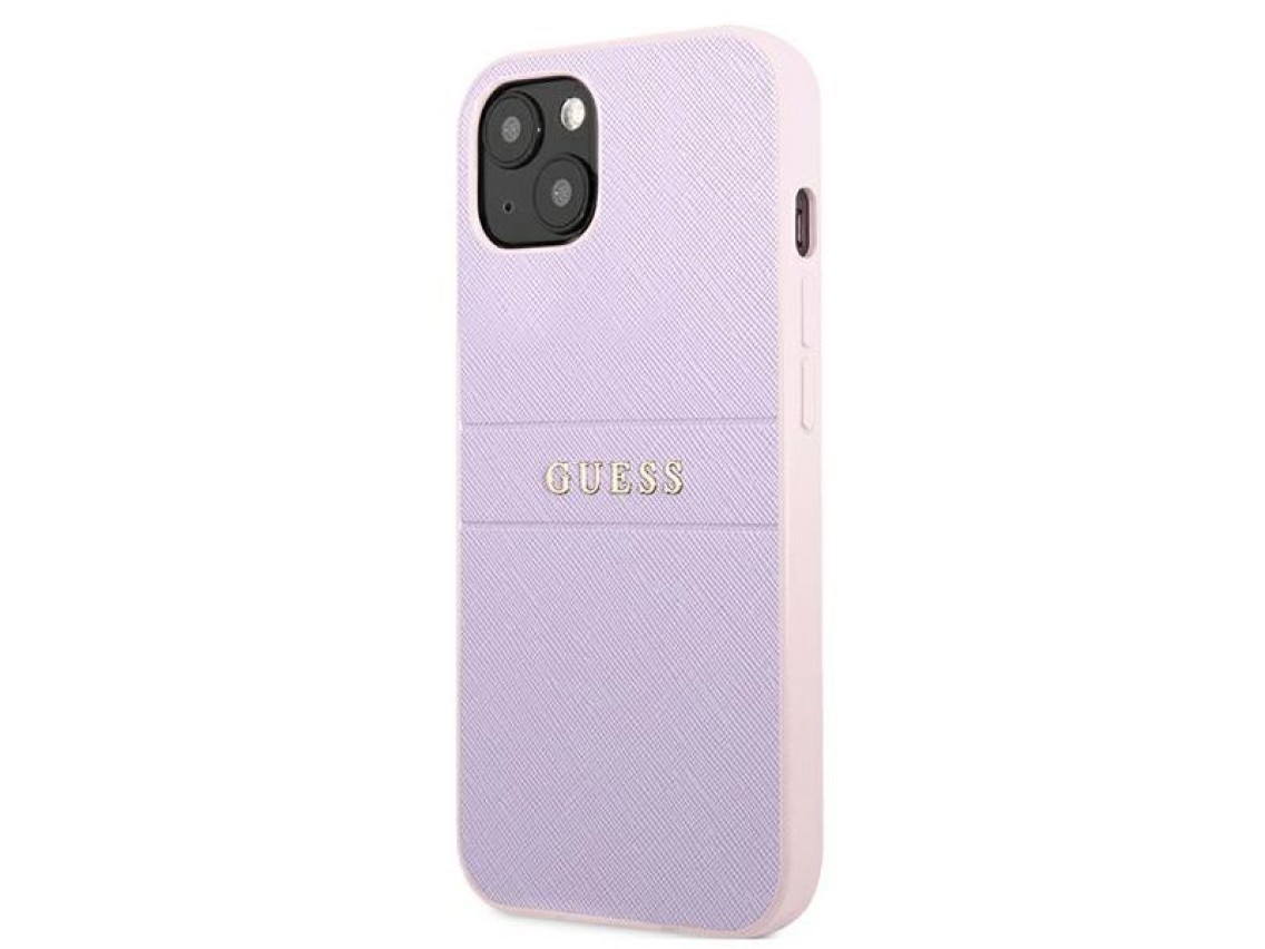 Guess GUHCP13SPSASBPU iPhone 13 mini 5,4 "purple / purple Saffiano Hot Stamp & Metal Logo