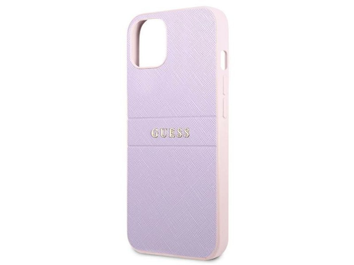 Guess GUHCP13SPSASBPU iPhone 13 mini 5,4 "purple / purple Saffiano Hot Stamp & Metal Logo