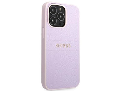 Guess Saffiano Stripe iPhone 13 Pro Max Case - Purple Guess Saffiano Stripe iPhone 13 Pro Max Case - Purple