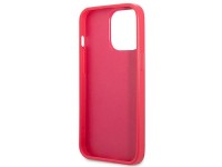 Capa Guess Saffiano 4G com logo pequeno em metal para iPhone 13 Pro / 13 - rosa Capa Guess Saffiano 4G com logo pequeno em metal para iPhone 13 Pro / 13 - rosa