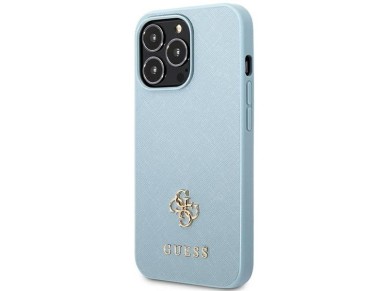 Guess Saffiano 4G Small Metal Logo case for iPhone 13 Pro Max - blue Guess Saffiano 4G Small Metal Logo case for iPhone 13 Pro Max - blue