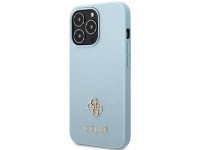 Capa Guess Saffiano 4G com logo pequeno em metal para iPhone 13 Pro Max - azul Capa Guess Saffiano 4G com logo pequeno em metal para iPhone 13 Pro Max - azul