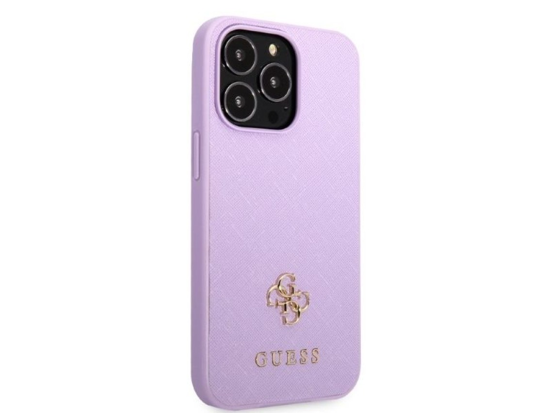 Funda r�gida Guess GUHCP13LPS4MU para iPhone 13 Pro / 13 de 6,1" en color morado/morado, con acabado