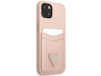 Guess GUHCP13MPSATPP iPhone 13 6.1 "rosa / capa rígida rosa Saffiano com logotipo triangular e compa Guess GUHCP13MPSATPP iPhone 13 6.1 "rosa / capa rígida rosa Saffiano com logotipo triangular e compa