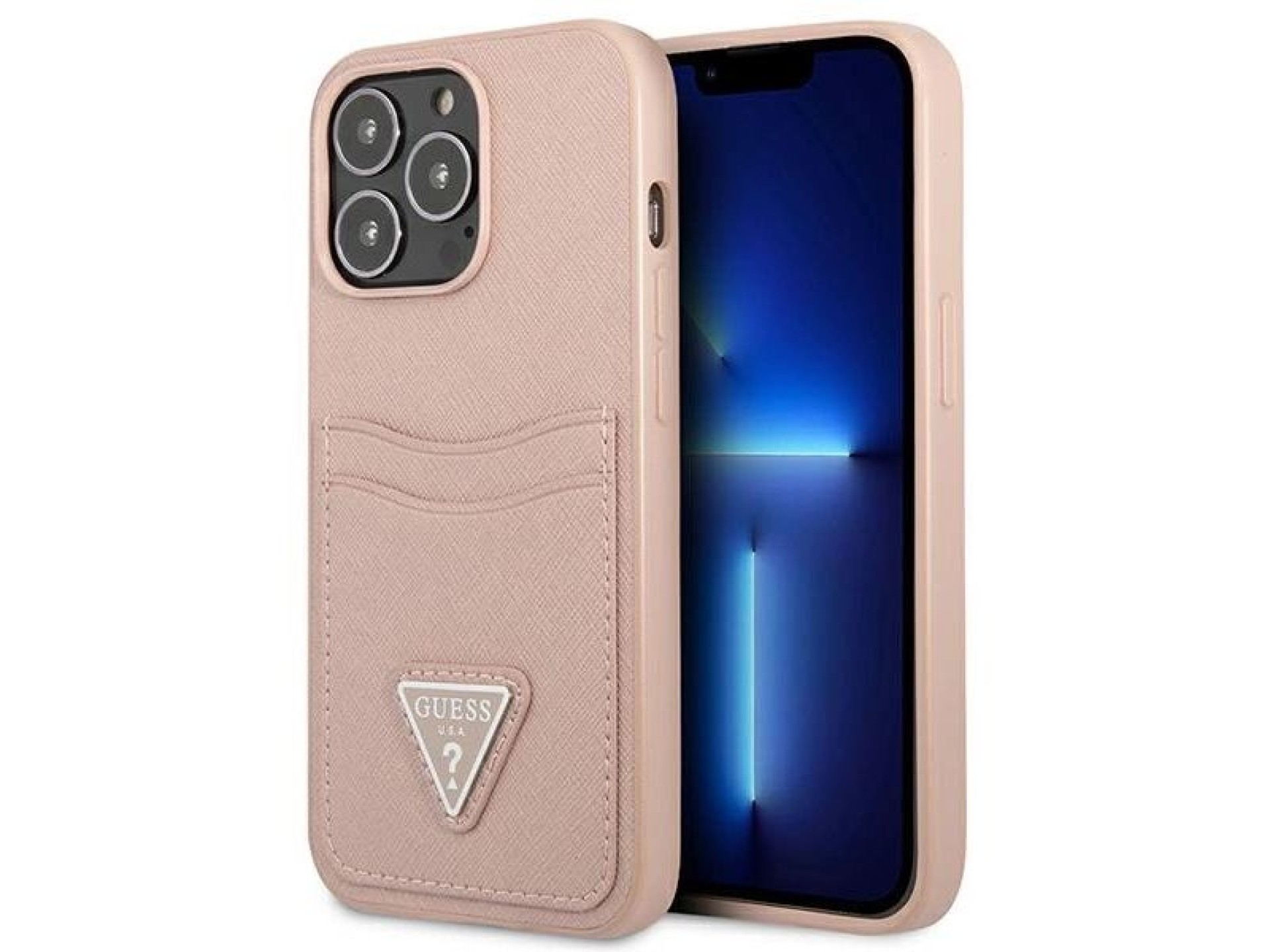 Capa rígida rosa Guess GUHCP13LPSATPP para iPhone 13 Pro / 13 6.1