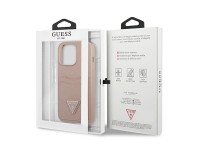 Capa r�gida rosa Guess GUHCP13LPSATPP para iPhone 13 Pro / 13 6.1" com logotipo triangular e compart
