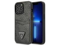 Capa rígida preta/preta Guess GUHCP13LP4TPK para iPhone 13 Pro / 13 de 6,1" com logo triangular e sl Capa rígida preta/preta Guess GUHCP13LP4TPK para iPhone 13 Pro / 13 de 6,1" com logo triangular e sl