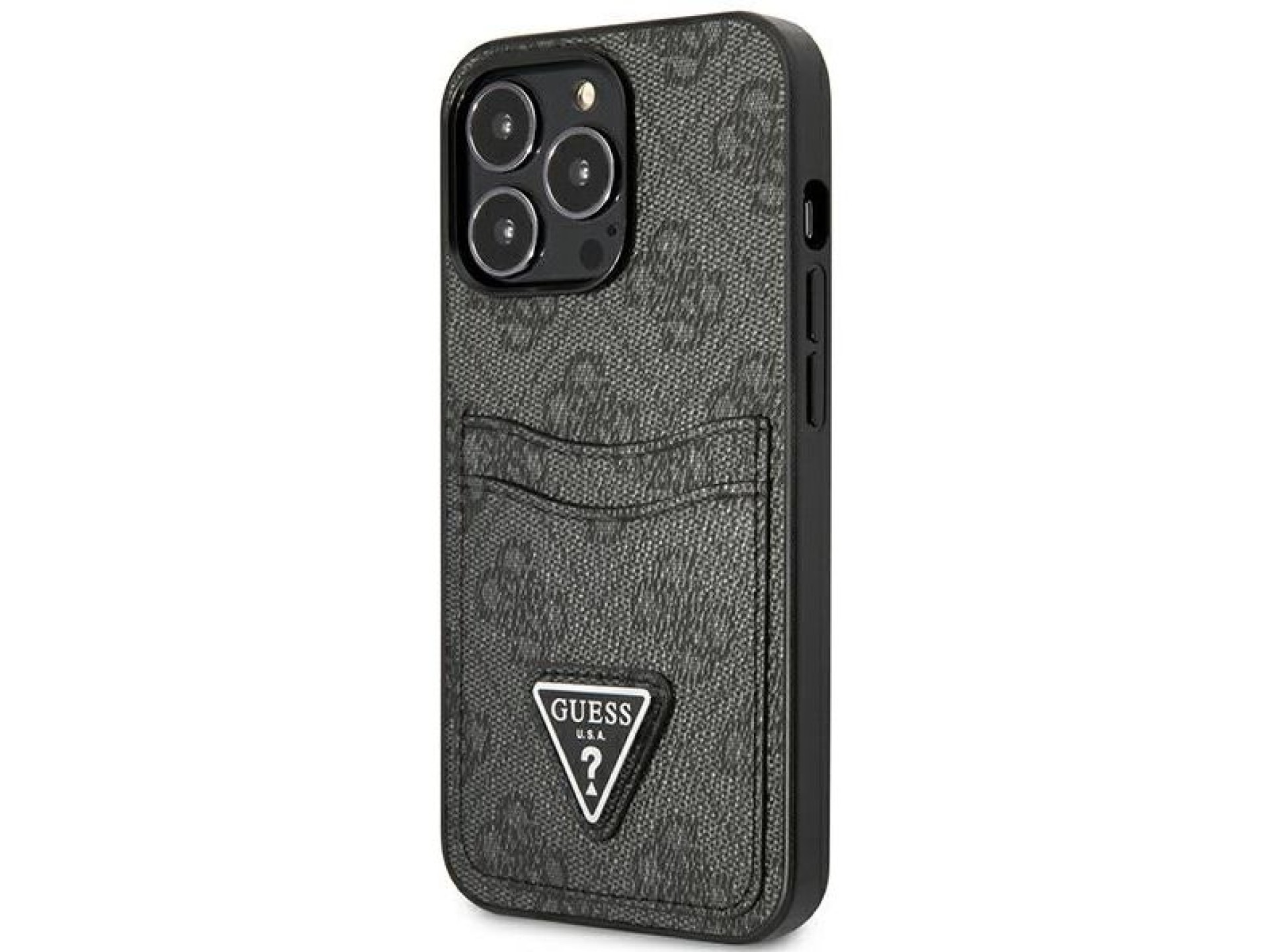 Capa rígida preta/preta Guess GUHCP13LP4TPK para iPhone 13 Pro / 13 de 6,1
