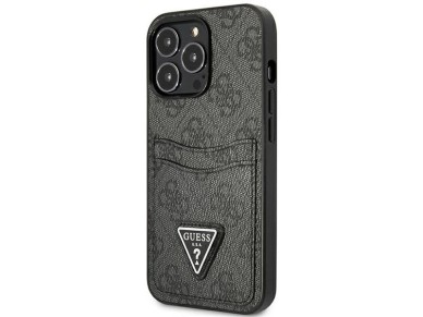 Guess GUHCP13LP4TPK iPhone 13 Pro / 13 6.1" black/black hardcase 4G Triangle Logo Cardslot Guess GUHCP13LP4TPK iPhone 13 Pro / 13 6.1" black/black hardcase 4G Triangle Logo Cardslot