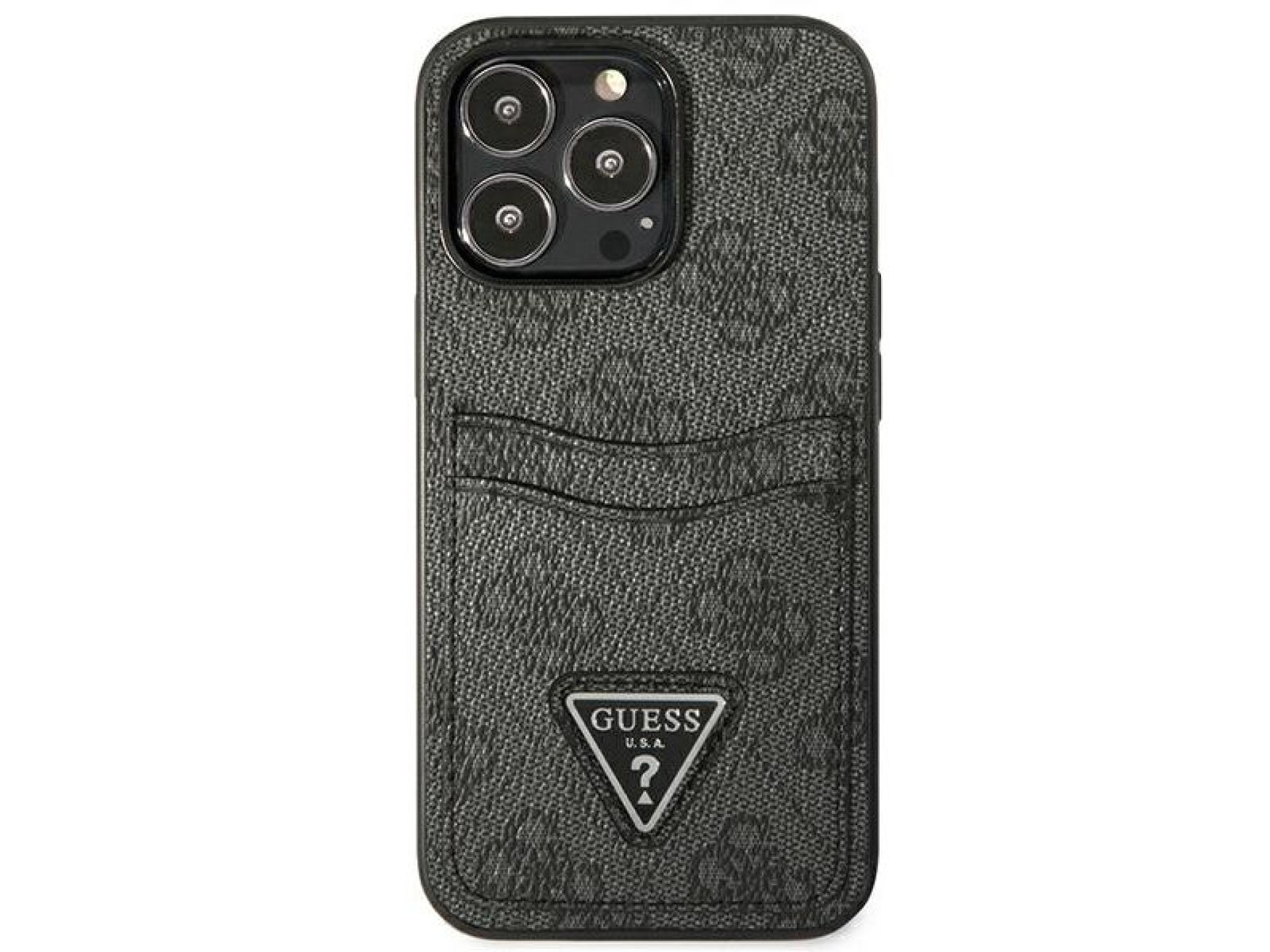 Capa rígida preta/preta Guess GUHCP13LP4TPK para iPhone 13 Pro / 13 de 6,1