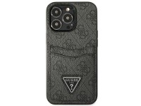 Capa rígida preta/preta Guess GUHCP13LP4TPK para iPhone 13 Pro / 13 de 6,1" com logo triangular e sl Capa rígida preta/preta Guess GUHCP13LP4TPK para iPhone 13 Pro / 13 de 6,1" com logo triangular e sl