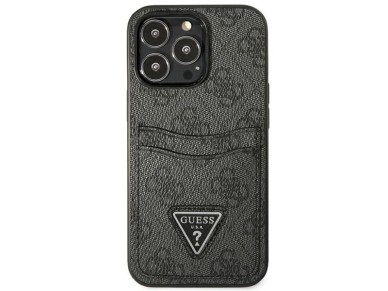 Guess GUHCP13LP4TPK iPhone 13 Pro / 13 6.1" black/black hardcase 4G Triangle Logo Cardslot Guess GUHCP13LP4TPK iPhone 13 Pro / 13 6.1" black/black hardcase 4G Triangle Logo Cardslot