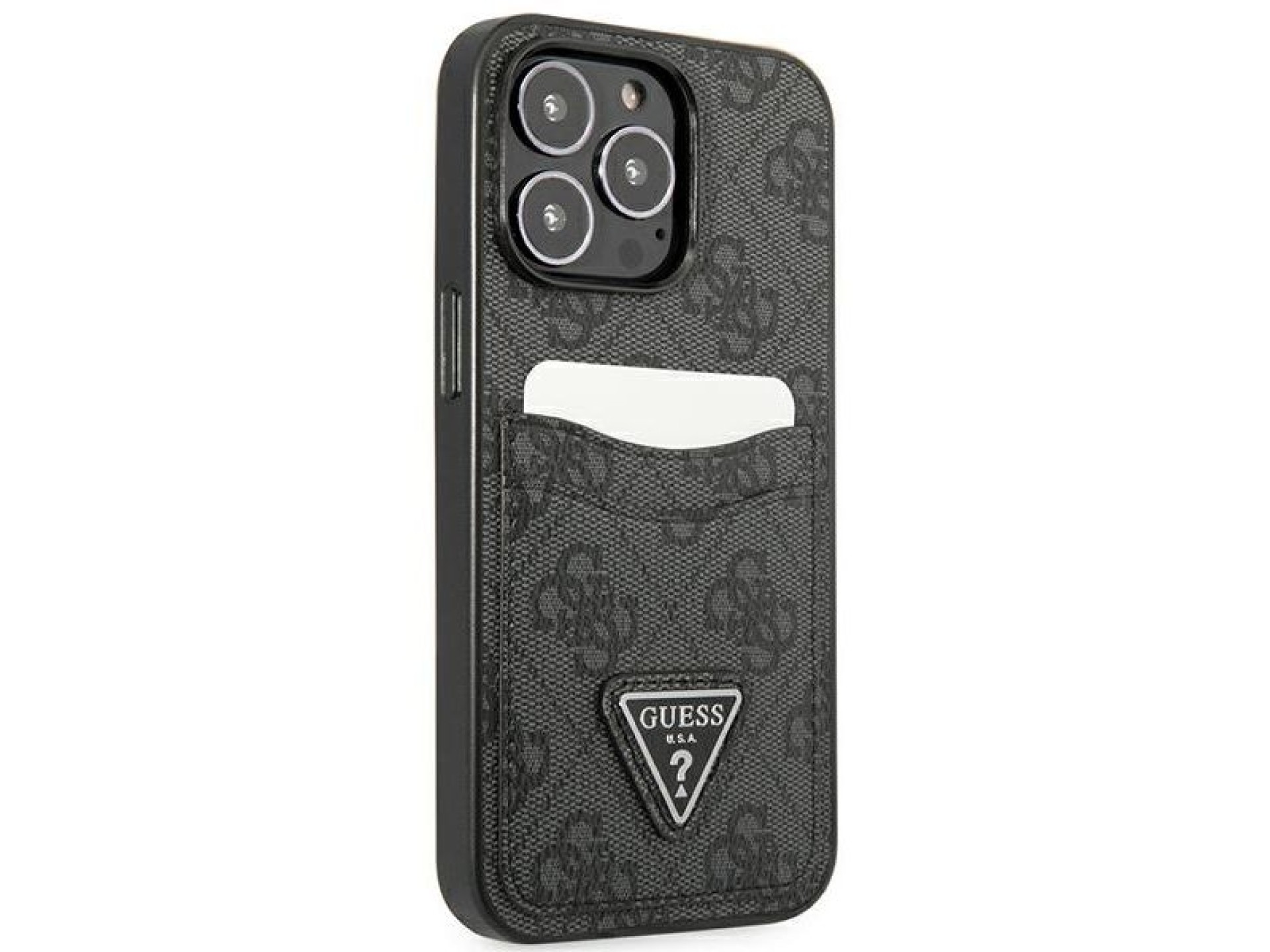 Capa rígida preta/preta Guess GUHCP13LP4TPK para iPhone 13 Pro / 13 de 6,1