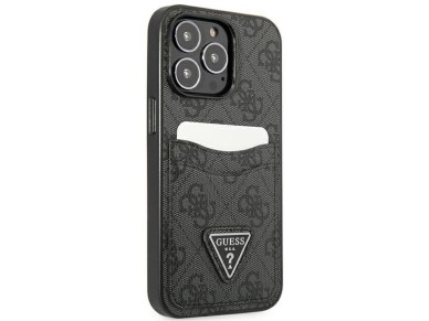 Guess GUHCP13LP4TPK iPhone 13 Pro / 13 6.1" black/black hardcase 4G Triangle Logo Cardslot Guess GUHCP13LP4TPK iPhone 13 Pro / 13 6.1" black/black hardcase 4G Triangle Logo Cardslot