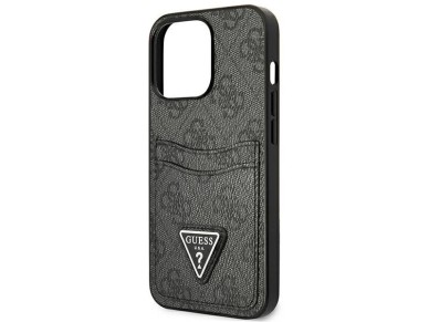 Guess GUHCP13LP4TPK iPhone 13 Pro / 13 6.1" black/black hardcase 4G Triangle Logo Cardslot Guess GUHCP13LP4TPK iPhone 13 Pro / 13 6.1" black/black hardcase 4G Triangle Logo Cardslot
