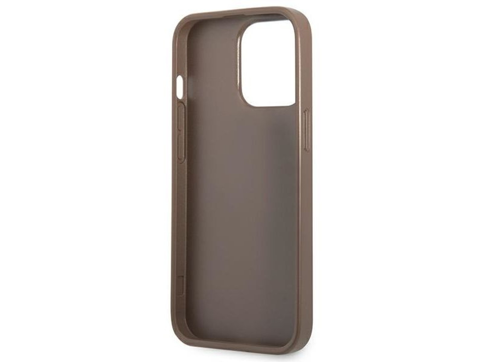 Funda Guess 4G con logo triangular y ranura para tarjetas para iPhone 13 Pro / 13 - Marrón