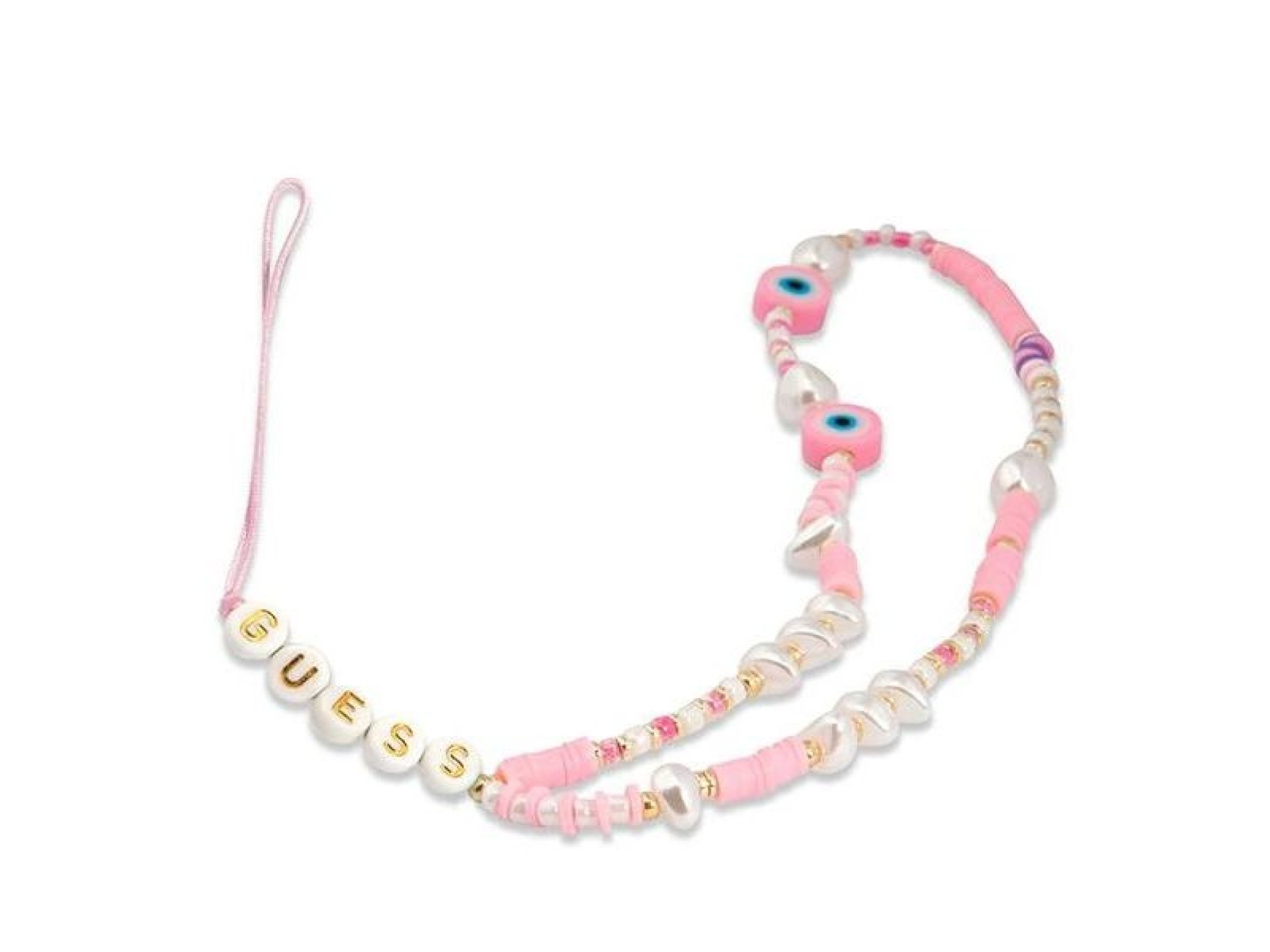 Guess pendant GUSTSHPP Phone Strap pink/pink Beads Shell