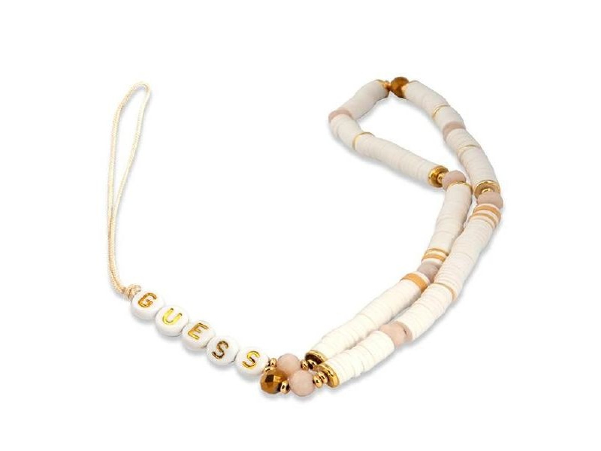 Guess pendant GUSTPEAW Phone Strap white/white Heishi Beads