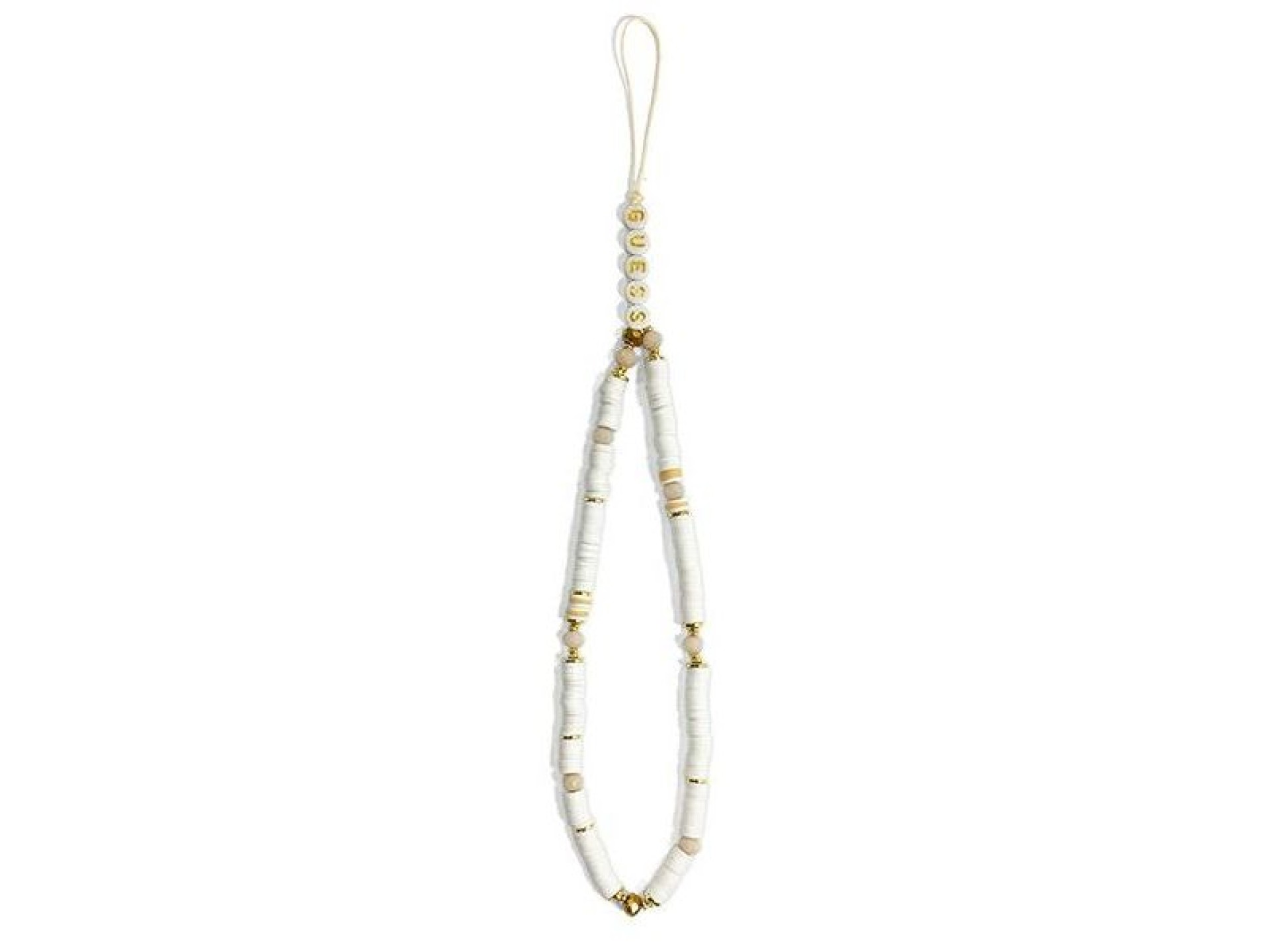 Guess pendant GUSTPEAW Phone Strap white/white Heishi Beads