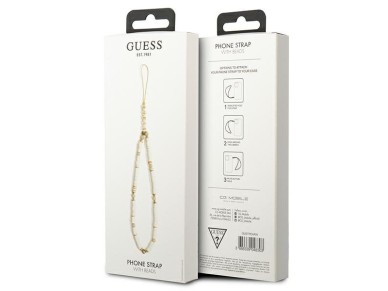 Guess pendant GUSTPEAW Phone Strap white/white Heishi Beads Guess pendant GUSTPEAW Phone Strap white/white Heishi Beads