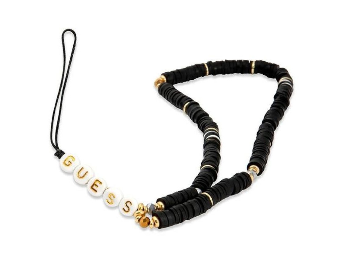 Colgante Guess GUSPEARK Correa para teléfono negro/negro Cuentas Heishi