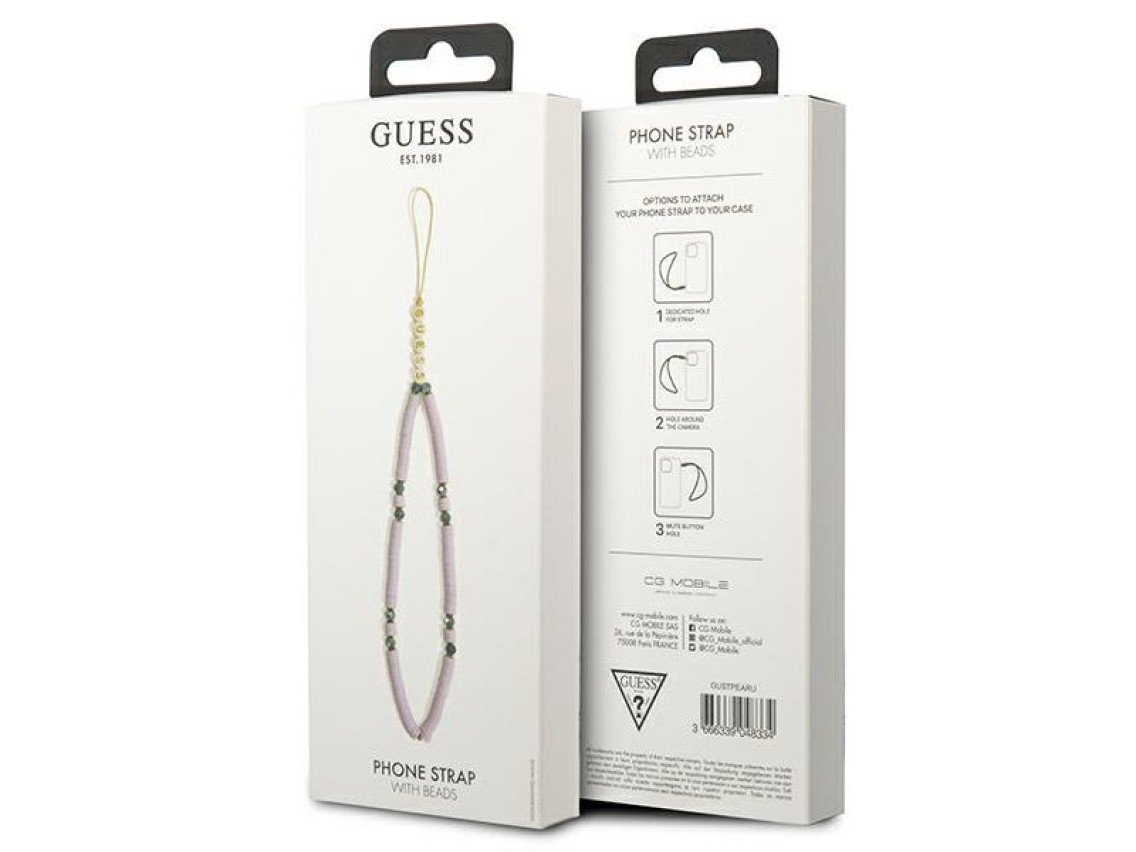 Colgante Guess GUSPEARU Correa para tel�fono lila/lila Cuentas Heishi